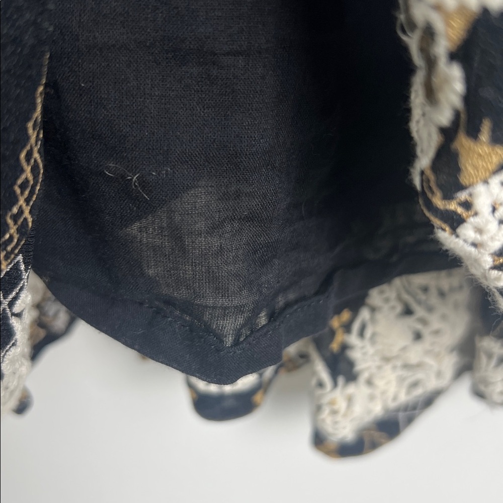 Anthropologie Muche Et Muchette Bohemian Beaded Embroidered Ruffle Gypsy Dress S - Picture 8 of 13
